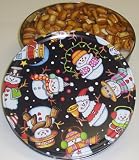 Gourmet Food : Scott's Cakes Garlic Pretzel Nuggets in a Happy Snowman Tin