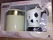 Bialetti Mukka Set caffettiera per cappuccino da 2 tazze e barattolo in metallo per biscotti