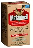 Metamucil Smooth Texture Sugar-Free Fiber Laxative/Fiber Supplement Powder Packets, Orange Flavor, .21-Ounce Single Dose Packets in 30-Count Boxes (Pack of 2)