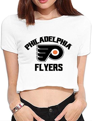 Faktor04 White Philadelphia Flyers Short Sleeve Sexy Lo Shi T Shirts For Women Size L