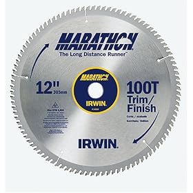 Irwin 14084 Marathon 12-Inch 100 Tooth ATB Thin Kerf Crosscutting Saw Blade with 1-Inch... by Irwin