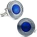 Blue Concentric Circles Cufflinks Cuff Links