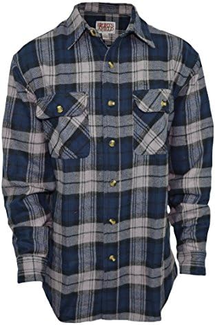 Sports Afield Mens Buffalo Flannel Shirt (Highland Navy, XX-Large)