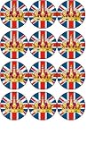 12 Diamond Jubilee edible rice paper fairy / cup cake toppers pre cut decorations
