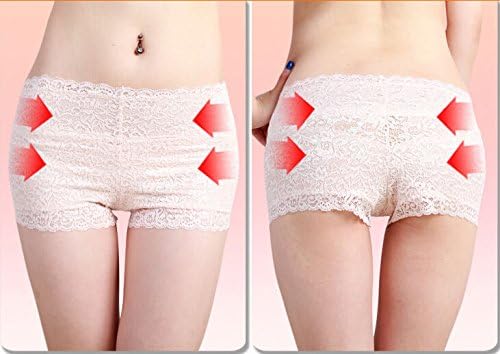 Women Pelvis Corrector Shorts Lace Shaping Abdomen Underpants (Skin, L)