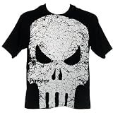  : Punisher Cracked Face Skull Logo Mens T-Shirt