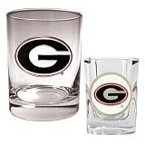 Georgia Bulldogs NCAA Rocks Glass And Shot Glass Set