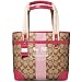 Coach Heritage Stripe Book Bag Tote 11349 Pink