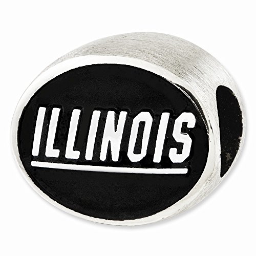 Sterling Silver Antiqued University of Illinois Collegiate Bead