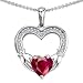 CANDYGEM 14k White Gold Plated 925 Sterling Silver Hands Holding Heart Celtic Love 1inch. Claddagh Pendant with a Large 2 cts. Lab Created Ruby. Free 18inch Gold Plated Silver Chain. Free High End Gift Box. From the Celtic Love collection by Kelly.