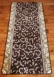 Brown Scrollwork Carpet Rug Hallway Runner 5'
