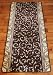 Brown Scrollwork Carpet Rug Hallway Runner 5'