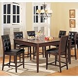 Modus Furniture Hudson Square Counter Table with Butterfly Leaf, Mocha