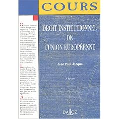 Droit institutionnel de l'Union europ�enne