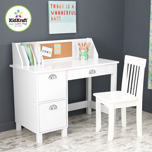 KidKraft Study Desk with Side Drawers, White Best Deals Toys