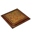 Handmade Lacquer Decorative Tile-Style Box With Intricately Hand-etched Floral Design (Thailand)