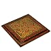 EXP Handmade Lacquer Decorative Tile-Style Box With Intricately Hand-etched Floral Design