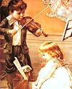 Music Lesson children Art Print Poster violin piano OOP - 20" x 16"