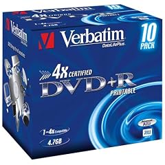 Verbatim DVD+R 4X 4,7GB Printable Surface Jewel Case 10er Pack DVD-Rohlinge