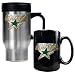 Dallas Stars NHL Stainless Steel Travel Mug & Black Ceramic Mug Set - Primary Logo by Great American Products