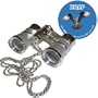 3 x 25 Opera Glasses Platinum with Silver Trim w/ Necklace Chain by HQRP plus Coaster