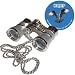 3 x 25 Opera Glasses Platinum with Silver Trim w/ Necklace Chain by HQRP plus Coaster