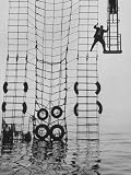 Two Rand Corporation Engineers Out at Sea Inspecting Off Shore Drilling Rig in Pacific Ocean Photographic Poster Print by Leonard Mccombe, 18x24