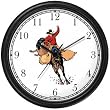 Cowboy on Bucking Bronco Horse Wall Clock by WatchBuddy Timepieces (Black Frame)