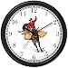Cowboy on Bucking Bronco Horse Wall Clock by WatchBuddy Timepieces (White Frame)
