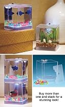 LED Lighted Cube Aquarium Colorful Betta Fish Tank