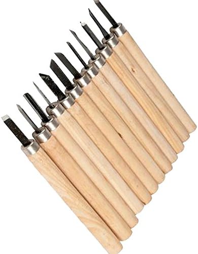 SmartDIY 12 PCS wood carving tool set Wood Carvers Basic Tool Set Hand Chisels Tools Kit for Carpenters Wood Turners