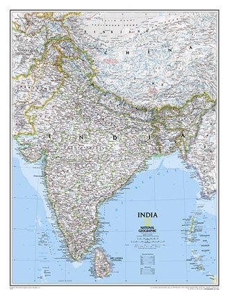 Map of India Maps Art Poster Print, 24x31