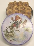 Gourmet Food : Scott's Cakes 1 lb. Cinnamon Apple Butter Cookies in a Classic Snowman Tin