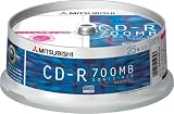 三菱化学メディア CD-R 700MB 4~48倍速 25枚 スピンドルケース ワイド印刷可能 SR80SP25