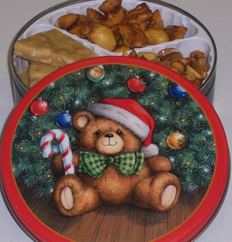 Scott's Cakes 3 Peanut Combo in a Christmas Teddy Bear Tin by Scott's Cakes