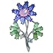 Silver Tone And Violet Flower Pin Brooch