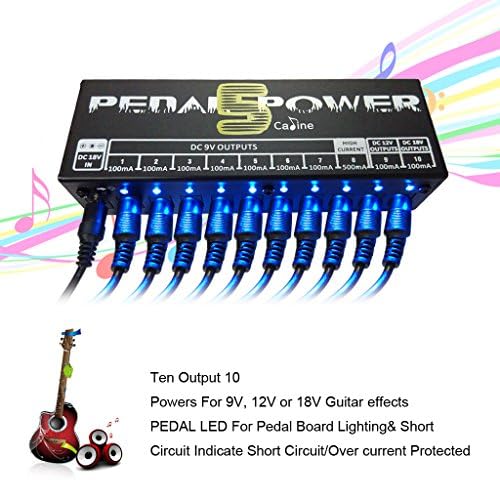 Storm Store 9V, 12V or 18V Guitar effects PEDAL Power Supply with Ten Output, Isolated Short Circuit/Over current Protected