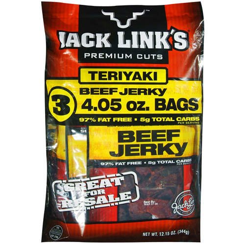 Jack Link's Beef Jerky, Teriyaki, 4.05-Ounce Bags (Pack of 3) by Beef Jerky
