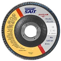 SAIT 73685 4-1/2-Inch 40 Grit Zirconium Saitlam UK Fiberglass Backing Sanding Disc - 10 Pack