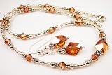 Copper and Sterling Silver Swarovski Crystal Beaded Necklaces by Gemstone Gifts Handmade Jewelry