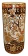 Gold filigree porcelain umbrella stand - hand painted, 10"