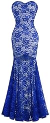 Strapless Lace Floral Print Sheath Club Dress/Wedding Party Dress/Maxi Dress 