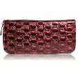 Womens Red Croc Designer Long Zipper Purse'