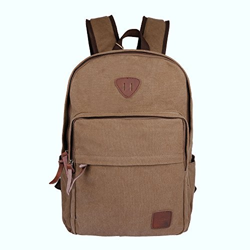 Ibagbar Vintage Canvas Backpack Rucksack Laptop Bag Computer Bag Daypack Travel Bag College Bag Book Bag School Bag Gym Bag Sports Bag Hiking Bag Camping Bag Weekend Bag Brown