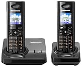 Panasonic - KX-TG8202FRB Duo - Telephone sans fil DECT\GAP - mains-libres  - mode SMS - noir laque