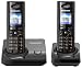 Panasonic - KX-TG8202FRB Telephone sans fil DECT DUO - Main Libre - Ecran Couleur - Repertoire 200 noms - Ecran Couleur retro eclaire SMS GAP (jusqu'a 6 combines)