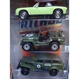 Matchbox Detailed Diecast Black Wheel Jungle Crawler, Jeep Willys, Porsche 914 - 1:64...