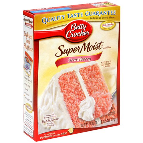 Betty Crocker Supermoist Cake Mix, Strawberry, 18.25-Ounce Boxes (Pack of 12) by Betty Crocker