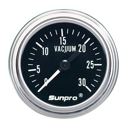 Sunpro CP7978 Mechanical Vacuum Gauge - Black Dial