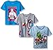 Marvel Little Boys' 3-Pack T-Shirt, Blue/Grey/Light Blue, 5/6